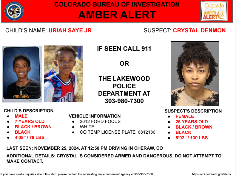 Two images of 7-year old Uriah Saye Jr. and one image of 26-year old Crystal Denmon