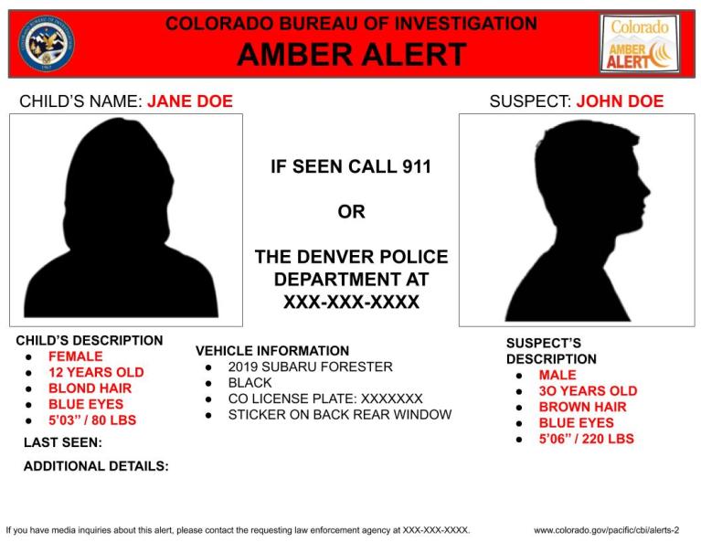 image of new AMBER Alert bulletin featuring streamlined pictures and wording